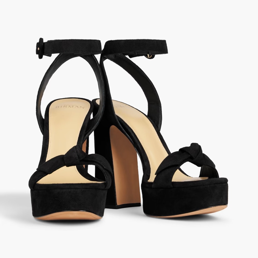 Clarita 120 bow-detailed suede platform sandals Size 37.5 - Picture 2 of 8